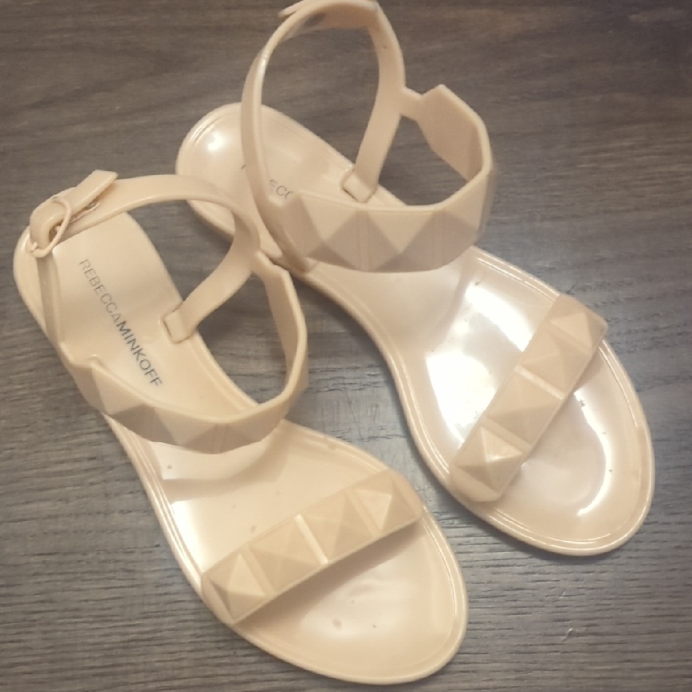 Rebecca Minkoff Cream Minimalist Sandals